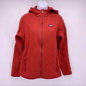 Patagonia Red Hooded Zip Up Better Sweater Sz M
